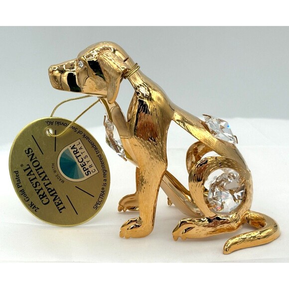 Swarovski Crystal Temptations 24K Plated Gold Dog Crystal Figurine Ornament NWT - Picture 3 of 16